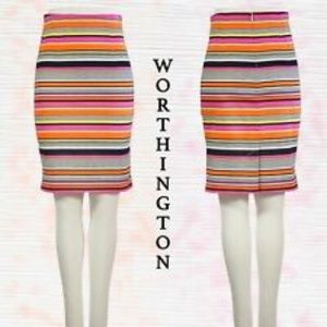 Worthington Pencil Skirt Size 18 striped